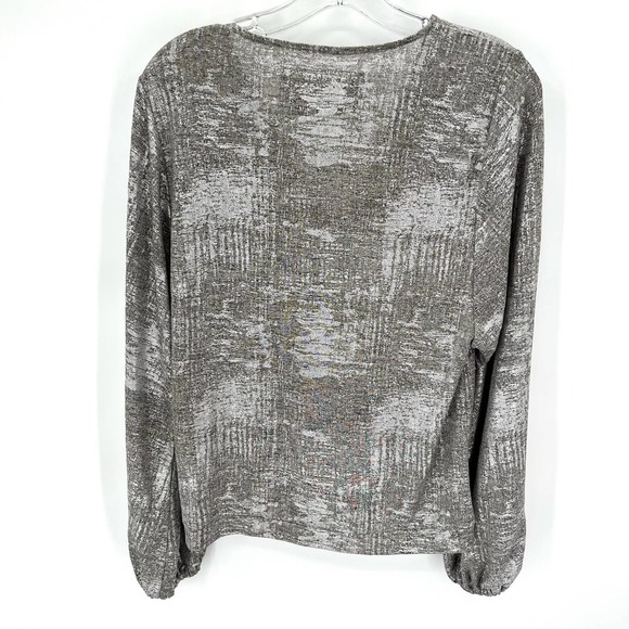 Anthropologie shimmering faux wrap women’s top - Picture 2 of 8